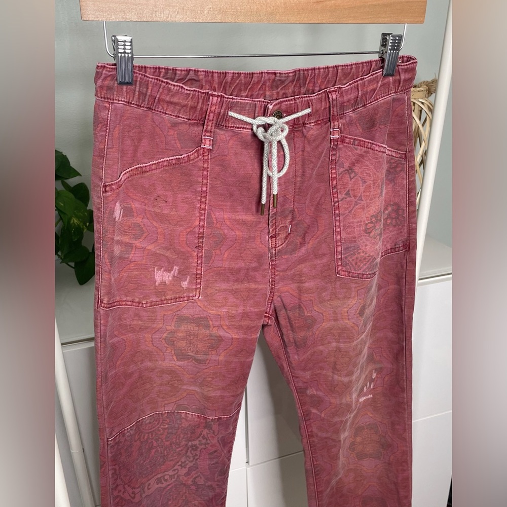 Anthropologie Pilcro Boho Artsy Patchwork High Rise Straight Leg Pants - Picture 6 of 13